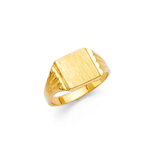 Ioka Jewelry - 14K Yellow Solid Gold Small Squared Babies Ring