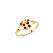 Ioka Jewelry - 14K Yellow Solid Gold Cubic Zirconia CZ January Birth Stone Butterfly Babies Ring