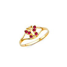 Ioka Jewelry - 14K Yellow Solid Gold Cubic Zirconia CZ July Birth Stone Butterfly Babies Ring