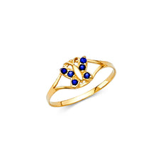 Ioka Jewelry - 14K Yellow Solid Gold Cubic Zirconia CZ September Birth Stone Butterfly Babies Ring