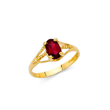 Ioka Jewelry - 14K Yellow Solid Gold Cubic Zirconia CZ January Birth Stone Small Babies Ring