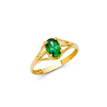 Ioka Jewelry - 14K Yellow Solid Gold Cubic Zirconia CZ May Birth Stone Small Babies Ring