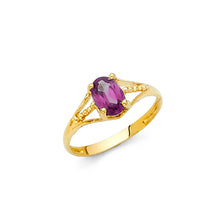 Ioka Jewelry - 14K Yellow Solid Gold Cubic Zirconia CZ June Birth Stone Small Babies Ring