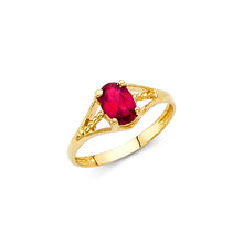 Ioka Jewelry - 14K Yellow Solid Gold Cubic Zirconia CZ July Birth Stone Small Babies Ring