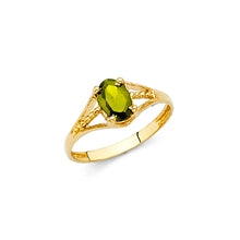 Ioka Jewelry - 14K Yellow Solid Gold Cubic Zirconia CZ August Birth Stone Small Babies Ring