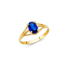 Ioka Jewelry - 14K Yellow Solid Gold Cubic Zirconia CZ September Birth Stone Small Babies Ring