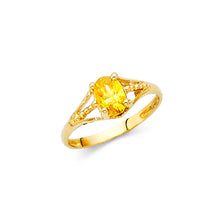 Ioka Jewelry - 14K Yellow Solid Gold Cubic Zirconia CZ November Birth Stone Small Babies Ring