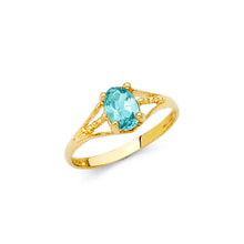 Ioka Jewelry - 14K Yellow Solid Gold Cubic Zirconia CZ December Birth Stone Small Babies Ring