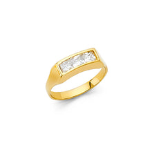 Ioka Jewelry - 14K Yellow Solid Gold 3 Stone Cubic Zirconia CZ Small Babies Ring