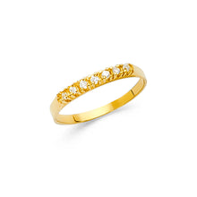 Ioka Jewelry - 14K Yellow Solid Gold Cubic Zirconia CZ Small Babies Half Eternity Ring