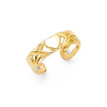 Ioka Jewelry - 14K Yellow Solid Gold Heart Toe Ring