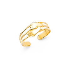Ioka Jewelry - 14K Yellow Solid Gold 2 Feet Toe Ring
