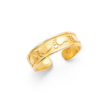 Ioka Jewelry - 14K Yellow Solid Gold Footprints Toe Ring
