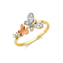 Ioka Jewelry - 14K Yellow Solid Gold Cubic Zirconia CZ Plain Ring