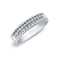 Ioka Jewelry - 14K White Solid Gold Cubic Zirconia CZ Ring Men's Band