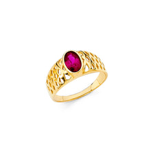 Ioka Jewelry - 14K Yellow Solid Gold Red Cubic Zirconia CZ Small Babies Fancy Ring