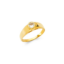 Ioka Jewelry - 14K Yellow Solid Gold Cubic Zirconia CZ Small Babies Ring