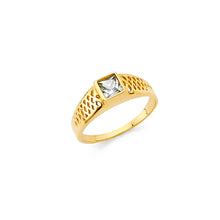 Ioka Jewelry - 14K Yellow Solid Gold Cubic Zirconia CZ Small Babies Fancy Ring