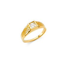 Ioka Jewelry - 14K Yellow Solid Gold Cubic Zirconia CZ Small Babies Fancy Ring
