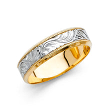 Ioka Jewelry - 14K Two Tone Solid Gold 5mm Men's Wedding Band