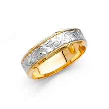 Ioka Jewelry - 14K Two Tone Solid Gold 5mm Women's Wedding Band