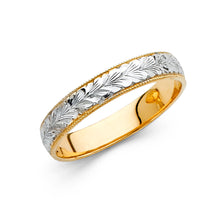 Ioka Jewelry - 14K Two Tone Solid Gold 4mm Men's Wedding Band