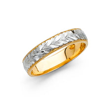 Ioka Jewelry - 14K Two Tone Solid Gold 4mm Women's Wedding Band