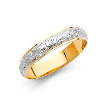 Ioka Jewelry - 14K Two Tone Solid Gold 4mm Men's Wedding Band