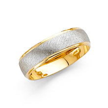 Ioka Jewelry - 14K Two Tone Solid Gold 6mm Men's Wedding Band