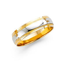 Ioka Jewelry - 14K Two Tone Solid Gold 6mm Men's Wedding Band