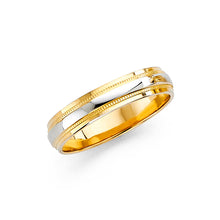 Ioka Jewelry - 14K Two Tone Solid Gold 4mm Women's Wedding Band