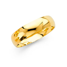 Ioka Jewelry - 14K Yellow Solid Gold 6mm Plain Lightweight Thin Men's Wedding Band