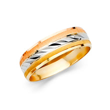 Ioka Jewelry - 14K Tri Color Solid Gold 6mm Men's Wedding Band