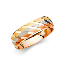 Ioka Jewelry - 14K Tri Color Solid Gold 6mm Men's Wedding Band