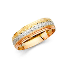 Ioka Jewelry - 14K Tri Color Solid Gold 6mm Men's Wedding Band