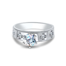 Ioka Jewelry - 14K White Solid Gold Cubic Zirconia CZ Wedding Engagement Ring