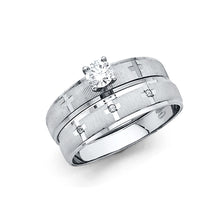 Ioka Jewelry - 14K White Solid Gold 0.25 Ct. Round Cut Cubic Zirconia CZ Wedding Engagement Ring Only