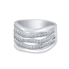 Ioka Jewelry - 14K White Solid Gold Fancy Cubic Zirconia CZ Ring