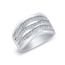 Ioka Jewelry - 14K White Solid Gold Fancy Cubic Zirconia CZ Ring