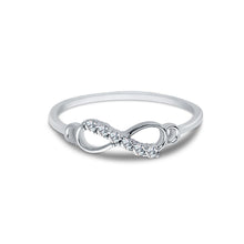 Ioka Jewelry - 14K White Solid Gold Fancy Infinity Cubic Zirconia CZ Ring