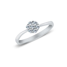 Ioka Jewelry - 14K White Solid Gold Fancy Solitaire Pave Cubic Zirconia CZ Ring
