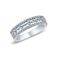 Ioka Jewelry - 14K White Solid Gold Fancy Cubic Zirconia CZ Ring