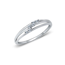 Ioka Jewelry - 14K White Solid Gold 3 Hollow Fancy Cubic Zirconia CZ Ring