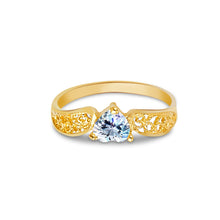 Ioka Jewelry - 14K Yellow Solid Gold Women's Fancy Heart Cubic Zirconia CZ Ring