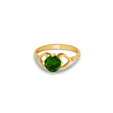 Ioka Jewelry - 14K Yellow Solid Gold May Green Birth Stone Cubic Zirconia CZ Infant Baby Ring