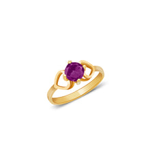 Ioka Jewelry - 14K Yellow Solid Gold June Lavendar Birth Stone Cubic Zirconia CZ Infant Baby Ring