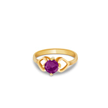 Ioka Jewelry - 14K Yellow Solid Gold June Lavendar Birth Stone Cubic Zirconia CZ Infant Baby Ring