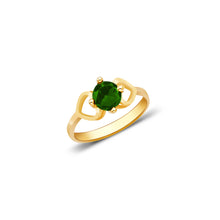 Ioka Jewelry - 14K Yellow Solid Gold August Green Birth Stone Cubic Zirconia CZ Infant Baby Ring