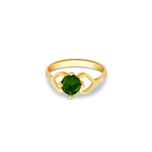 Ioka Jewelry - 14K Yellow Solid Gold August Green Birth Stone Cubic Zirconia CZ Infant Baby Ring