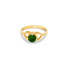 Ioka Jewelry - 14K Yellow Solid Gold September Blue Birth Stone Cubic Zirconia CZ Infant Baby Ring